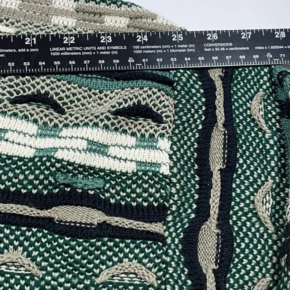 Vintage Protege Grandpa Sweater 3D Knit Mens L 90s Retro Cozy Heritage